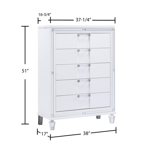Olivia - 5 Drawers White Chest - B232-C