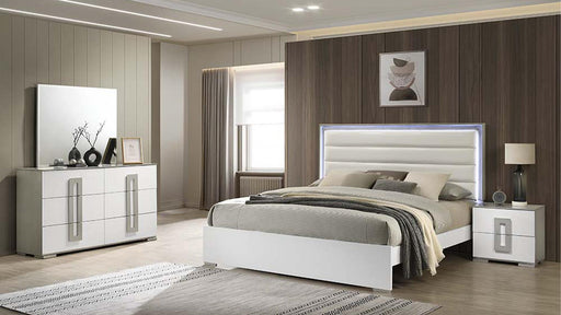 Olivia Full 4 Pc Bedroom Set in White - Olivia Full 4 Pc Bedroom Set in White