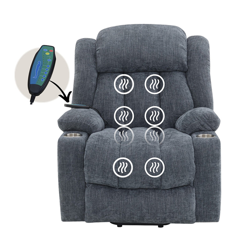 Omarion Power Recliner w/Lift, Heating & Massage - LV02996A