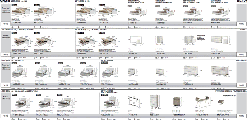 Onda Legno White Bedroom Set - Gate Furniture