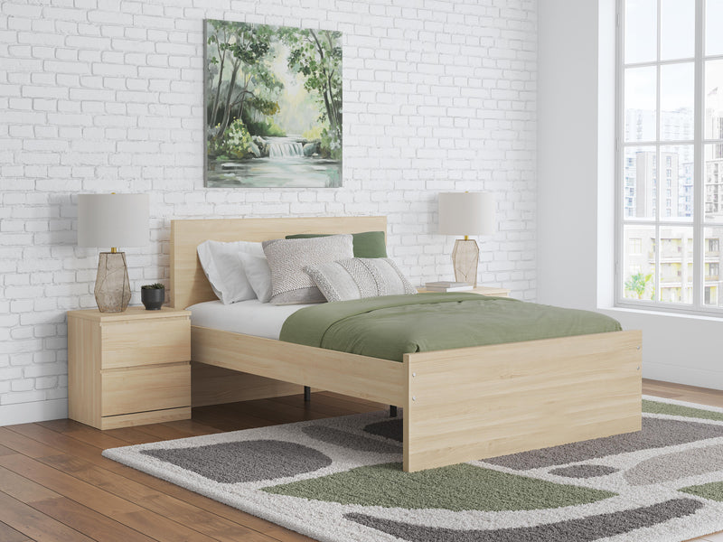 Onita Natural Full Panel Platform Bed with 1 Side Storage - EB9632B11