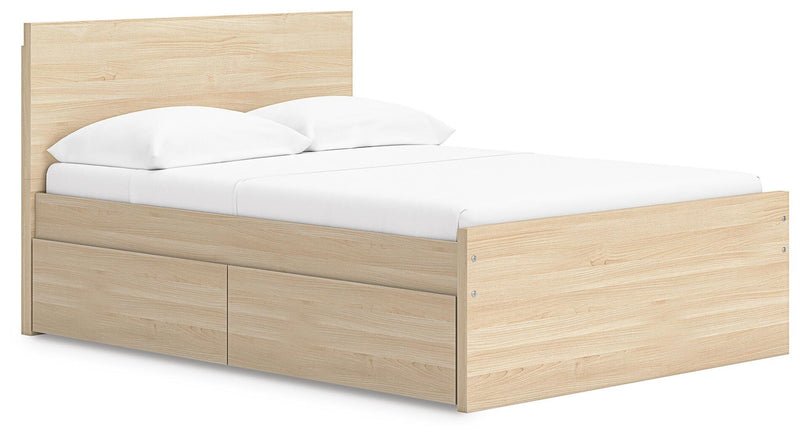 Onita Natural Full Panel Platform Bed with 1 Side Storage - EB9632B11