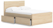 Onita Natural Full Panel Platform Bed with 1 Side Storage - EB9632B11