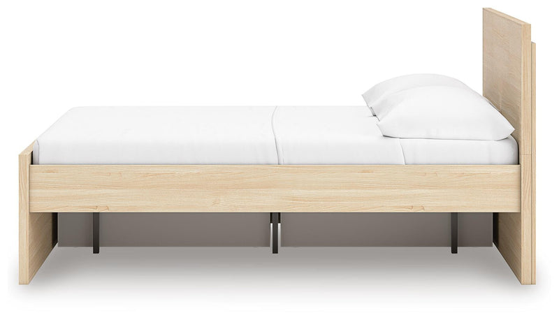 Onita Natural Full Panel Platform Bed with 1 Side Storage - EB9632B11