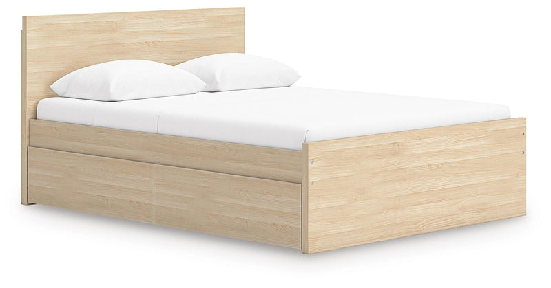 Onita Natural Full Panel Platform Bed with 2 Side Storage - EB9632B17
