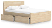 Onita Natural Full Panel Platform Bed with 2 Side Storage - EB9632B17