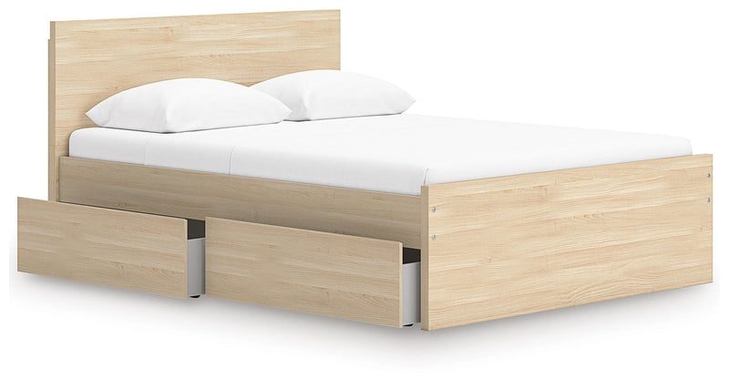 Onita Natural Full Panel Platform Bed with 2 Side Storage - EB9632B17