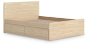 Onita Natural Full Panel Platform Bed with 2 Side Storage - EB9632B17