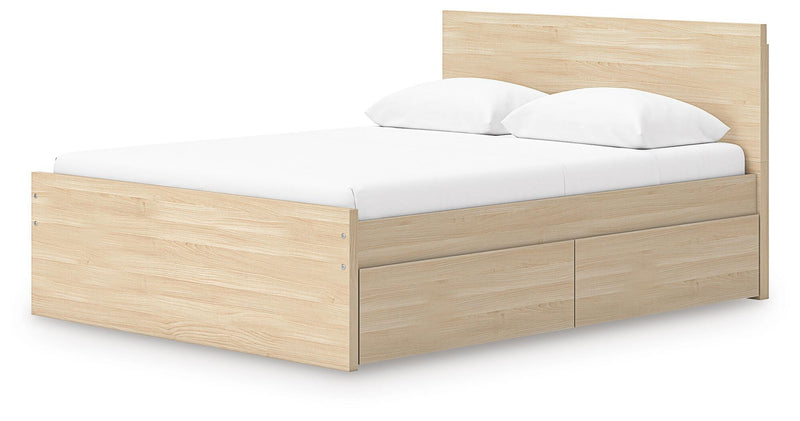 Onita Natural Full Panel Platform Bed with 2 Side Storage - EB9632B17