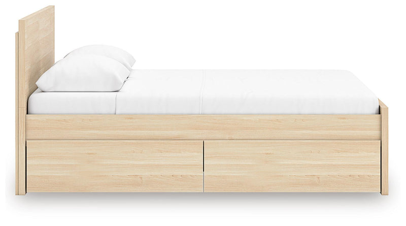 Onita Natural Full Panel Platform Bed with 2 Side Storage - EB9632B17