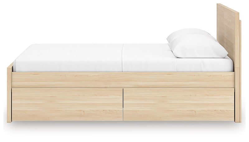 Onita Natural Full Panel Platform Bed with 2 Side Storage - EB9632B17