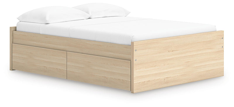 Onita Natural Full Platform Bed with 1 Side Storage - EB9632B8