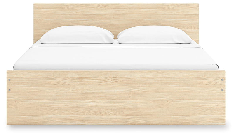 Onita Natural King Panel Platform Bed with 1 Side Storage - EB9632B23
