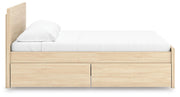 Onita Natural King Panel Platform Bed with 1 Side Storage - EB9632B23