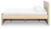 Onita Natural King Panel Platform Bed with 1 Side Storage - EB9632B23