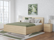 Onita Natural King Panel Platform Bed with 2 Side Storage - EB9632B24