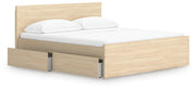 Onita Natural King Panel Platform Bed with 2 Side Storage - EB9632B24