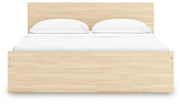 Onita Natural King Panel Platform Bed with 2 Side Storage - EB9632B24