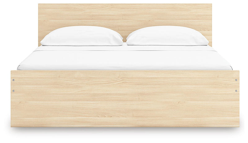 Onita Natural King Panel Platform Bed with 2 Side Storage - EB9632B24
