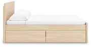 Onita Natural King Panel Platform Bed with 2 Side Storage - EB9632B24