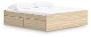 Onita Natural King Platform Bed with 1 Side Storage - EB9632B20
