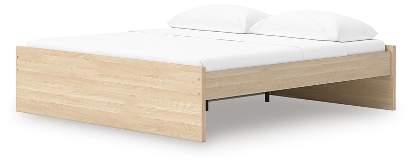Onita Natural King Platform Bed with 1 Side Storage - EB9632B20