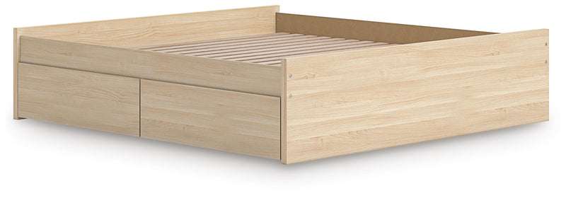 Onita Natural King Platform Bed with 1 Side Storage - EB9632B20