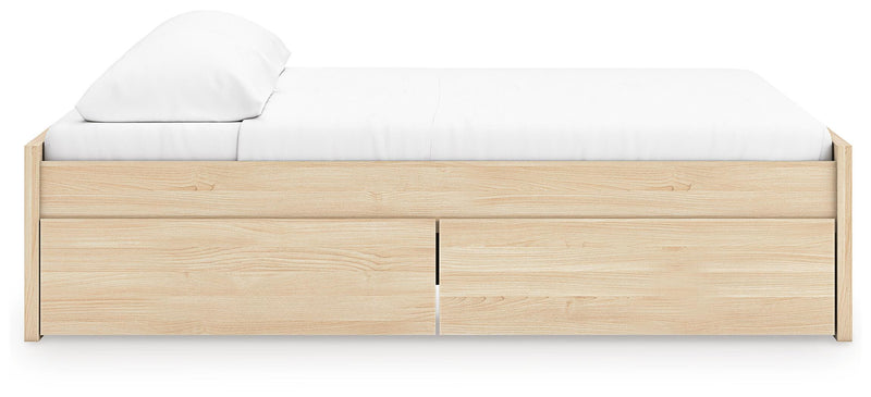 Onita Natural King Platform Bed with 1 Side Storage - EB9632B20
