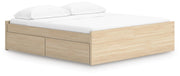 Onita Natural King Platform Bed with 2 Side Storage - EB9632B21