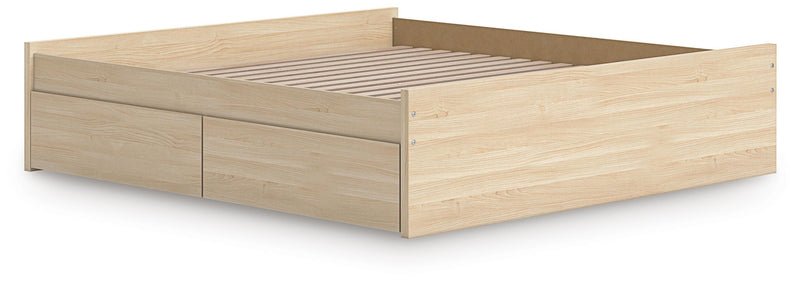Onita Natural King Platform Bed with 2 Side Storage - EB9632B21