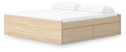 Onita Natural King Platform Bed with 2 Side Storage - EB9632B21