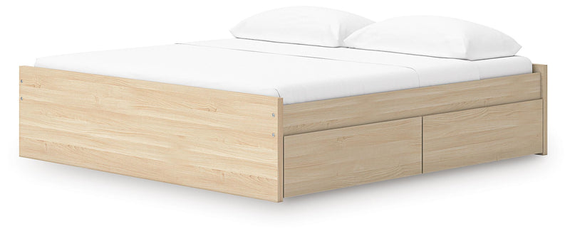 Onita Natural King Platform Bed with 2 Side Storage - EB9632B21