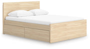 Onita Natural Queen Panel Platform Bed with 1 Side Storage - EB9632B12