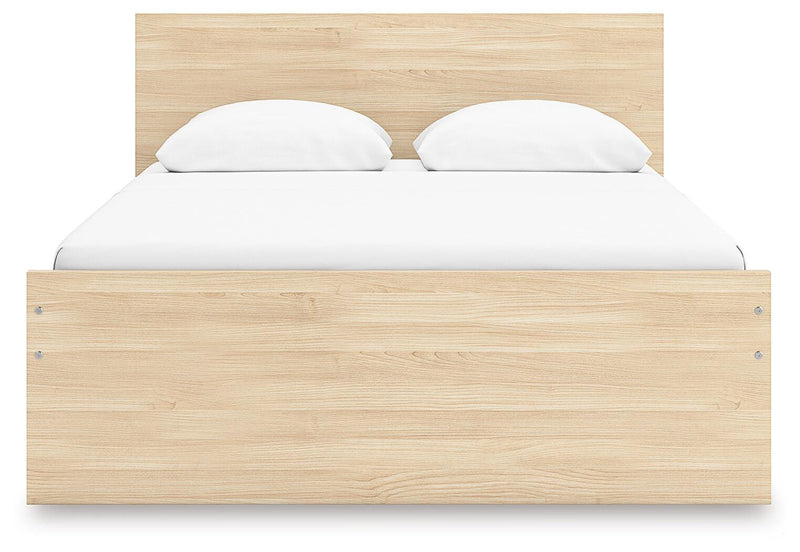 Onita Natural Queen Panel Platform Bed with 1 Side Storage - EB9632B12
