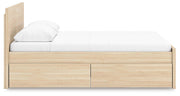 Onita Natural Queen Panel Platform Bed with 1 Side Storage - EB9632B12