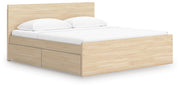 Onita Natural Queen Panel Platform Bed with 2 Side Storage - EB9632B18
