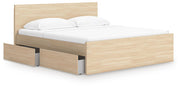 Onita Natural Queen Panel Platform Bed with 2 Side Storage - EB9632B18