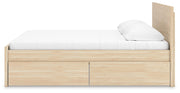 Onita Natural Queen Panel Platform Bed with 2 Side Storage - EB9632B18