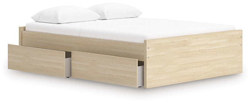 Onita Natural Queen Platform Bed with 1 Side Storage - EB9632B9
