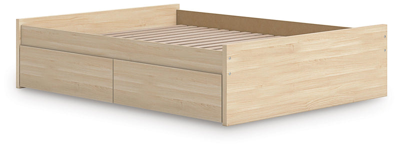 Onita Natural Queen Platform Bed with 1 Side Storage - EB9632B9