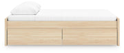 Onita Natural Queen Platform Bed with 1 Side Storage - EB9632B9