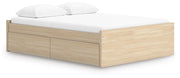 Onita Natural Queen Platform Bed with 2 Side Storage - EB9632B15