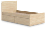 Onita Natural Twin Panel Platform Bed with 1 Side Storage - EB9632B10