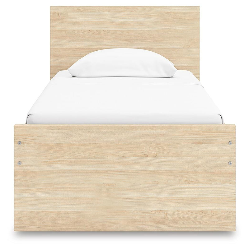 Onita Natural Twin Panel Platform Bed with 1 Side Storage - EB9632B10