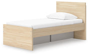 Onita Natural Twin Panel Platform Bed with 1 Side Storage - EB9632B10