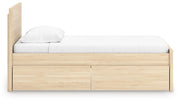 Onita Natural Twin Panel Platform Bed with 1 Side Storage - EB9632B10