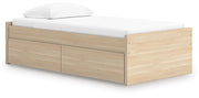 Onita Natural Twin Platform Bed with 1 Side Storage - EB9632B7