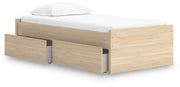 Onita Natural Twin Platform Bed with 1 Side Storage - EB9632B7