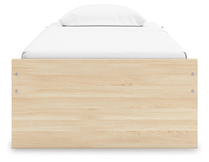 Onita Natural Twin Platform Bed with 1 Side Storage - EB9632B7