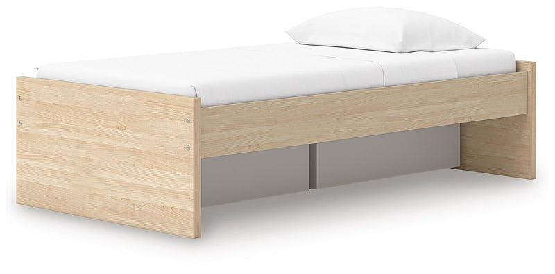 Onita Natural Twin Platform Bed with 1 Side Storage - EB9632B7